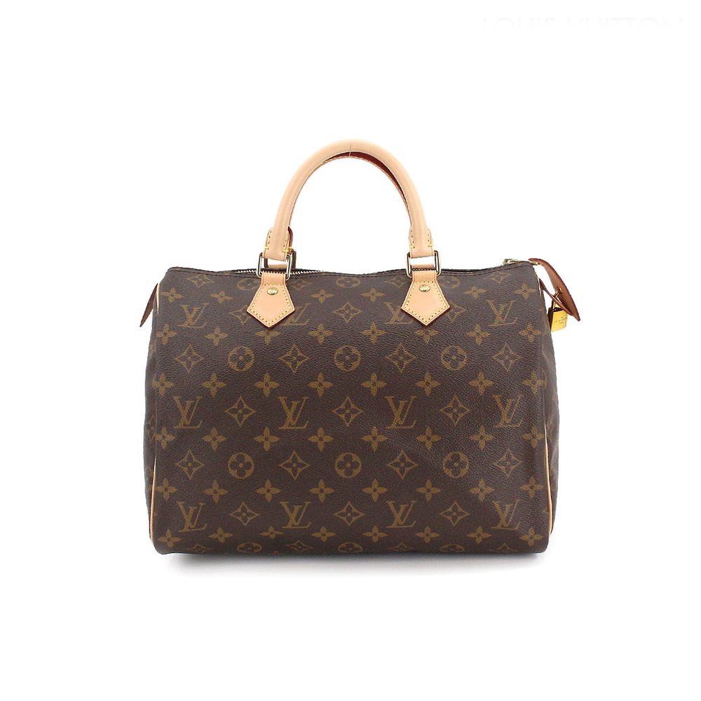 Louis Vuitton Monogram Speedy 30 HandBag Brown Gold Hardware